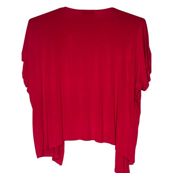 Made By Johnny Womens Red Lightweight Open Front Cardigan Shrug XL - Picture 3 of 11